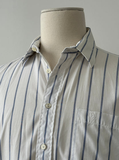 Christian Dior 1990s Cotton Short Sleeve Striped Shirt - L