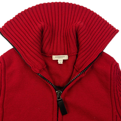 Vintage 2000s Burberry Zip Up Ribbed Knit Wool Jumper Womens Size S | Small, Black