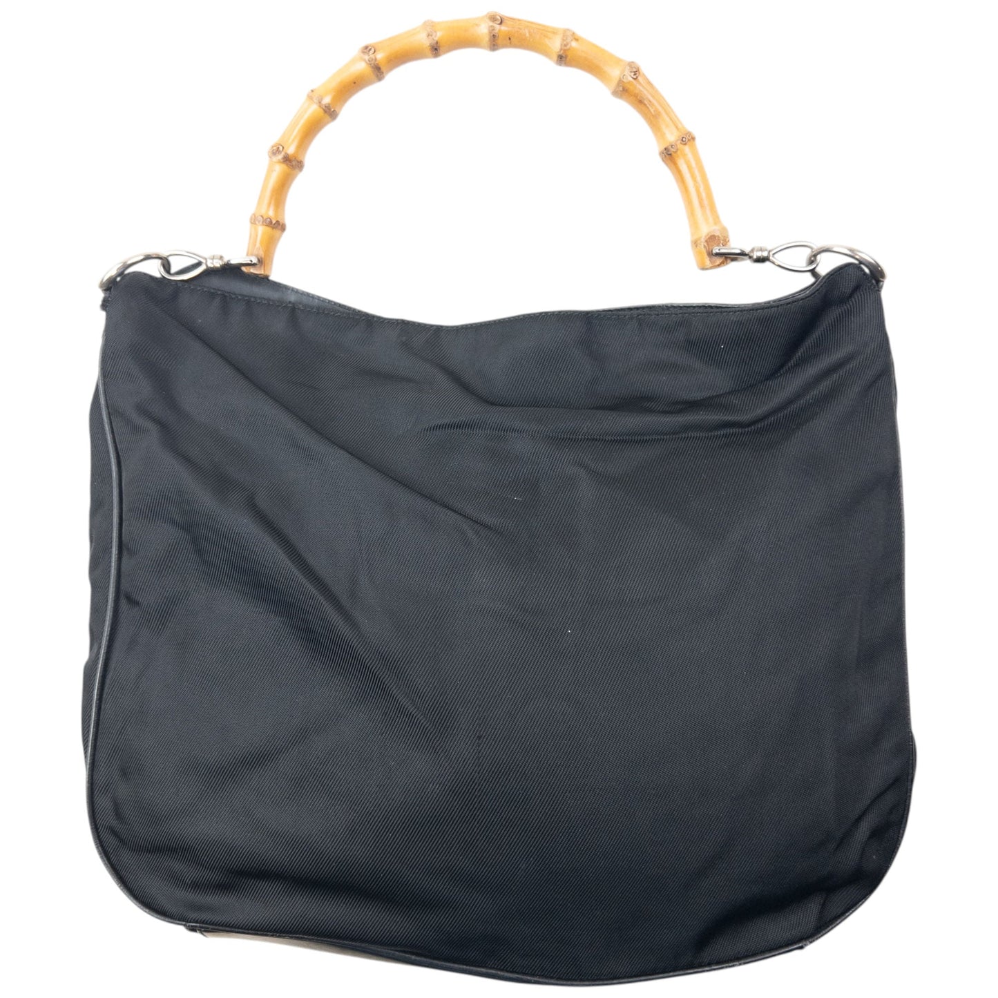 Vintage 90s Gucci Bamboo Handle Shoulder Bag | O/S, Black