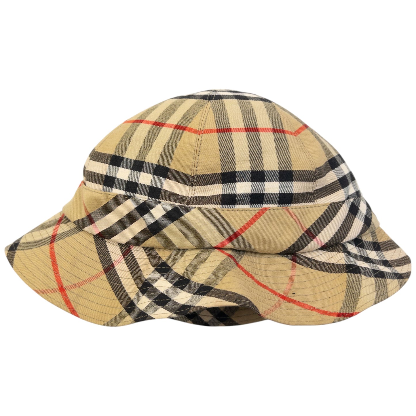 Vintage 80s Burberry Nova Check Bucket Hat Womens Size M | O/S, Beige