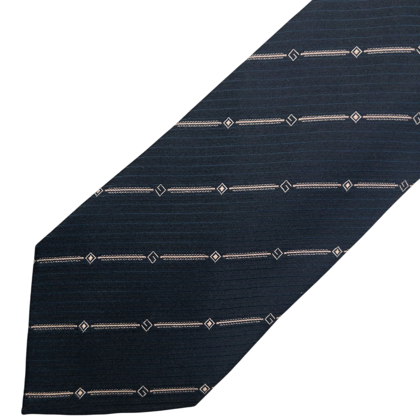 Vintage 2000s Gucci Striped Silk Tie | O/S, Cream