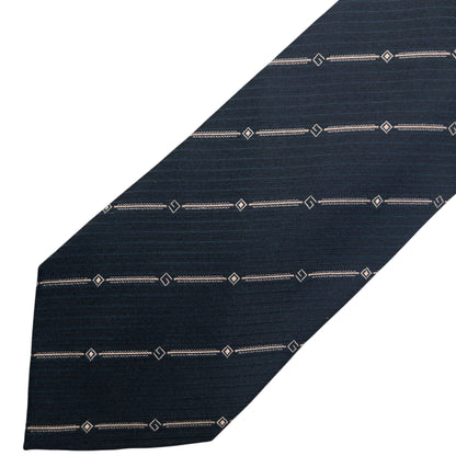 Vintage 2000s Gucci Striped Silk Tie | O/S, Cream