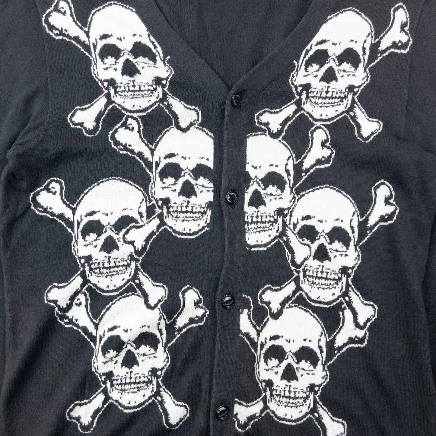 Vintage 2000s Hysteric Glamour Skull Print Cardigan Womens Size S | Small, Grey