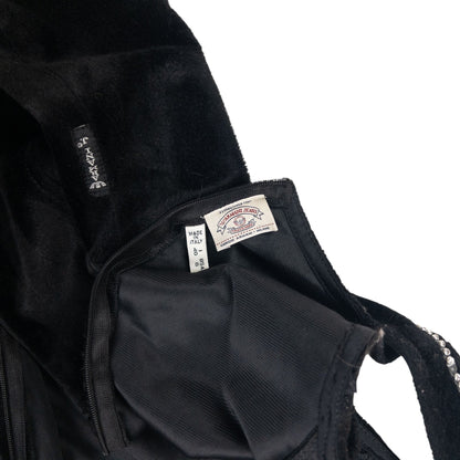 Vintage Armani Jeans Velour Diamonte Trim Dress Womens Size S