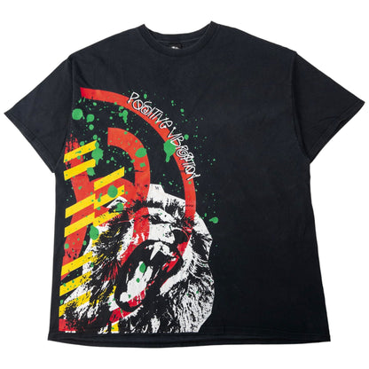 Vintage Stussy Positive Vibration Lion Graphic T Shirt Size XXL