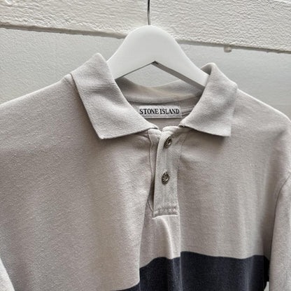 90’s Stone Island Spell-out Polo Shirt (M) | Medium, Grey