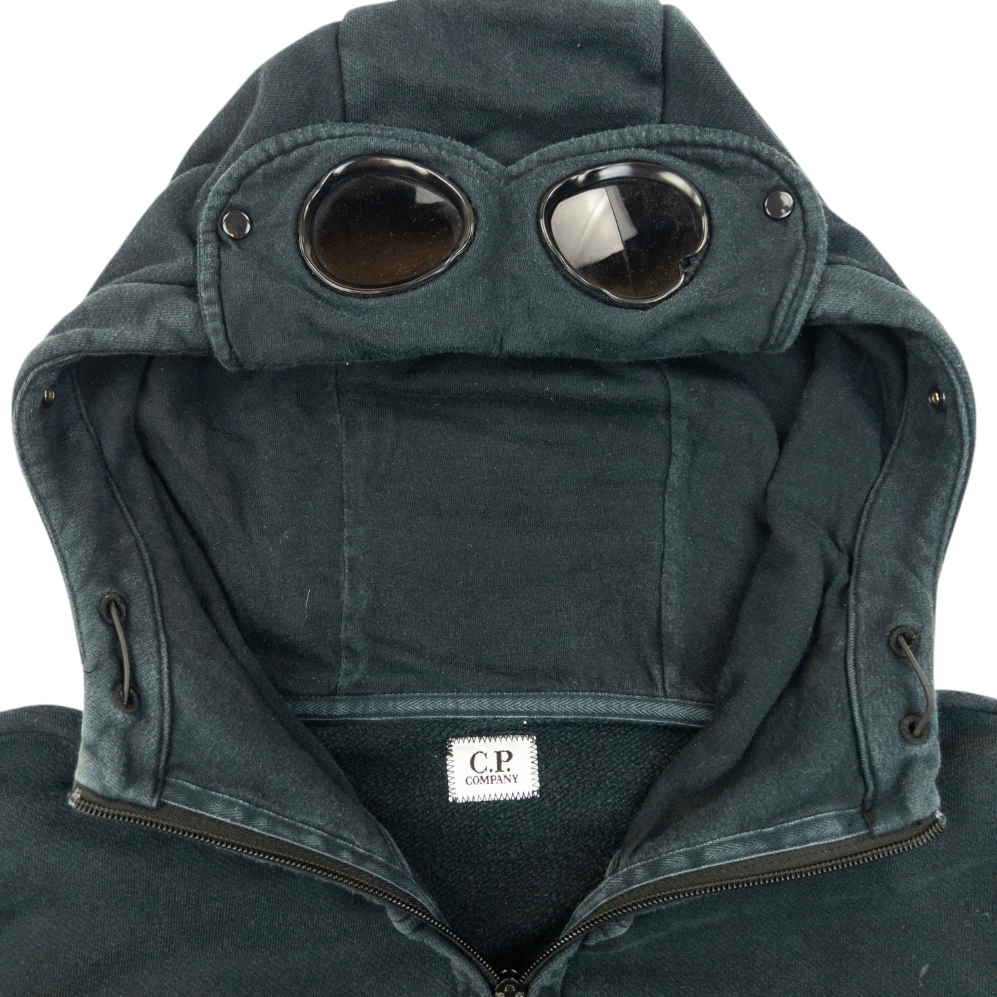 Vintage CP Company Goggle Hood Zip Up Hoodie Size L | Large, Black