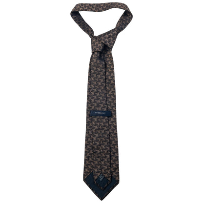 Vintage 2000s Burberry Monogram Silk Tie | O/S, Brown
