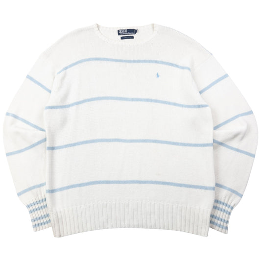 Vintage 90s Polo Ralph Lauren Striped Knit Jumper Size L