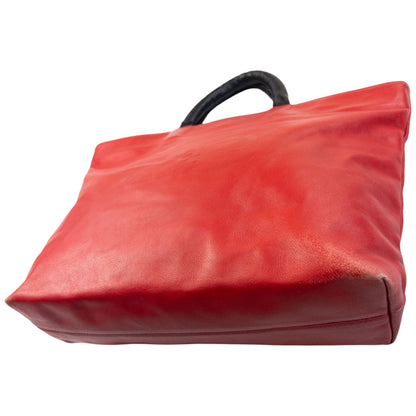 Vintage 90s Balenciaga Logo Leather Handbag | O/S, Red