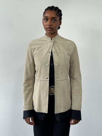 Armani Jeans 1990s Suede Fitted Jacket - S