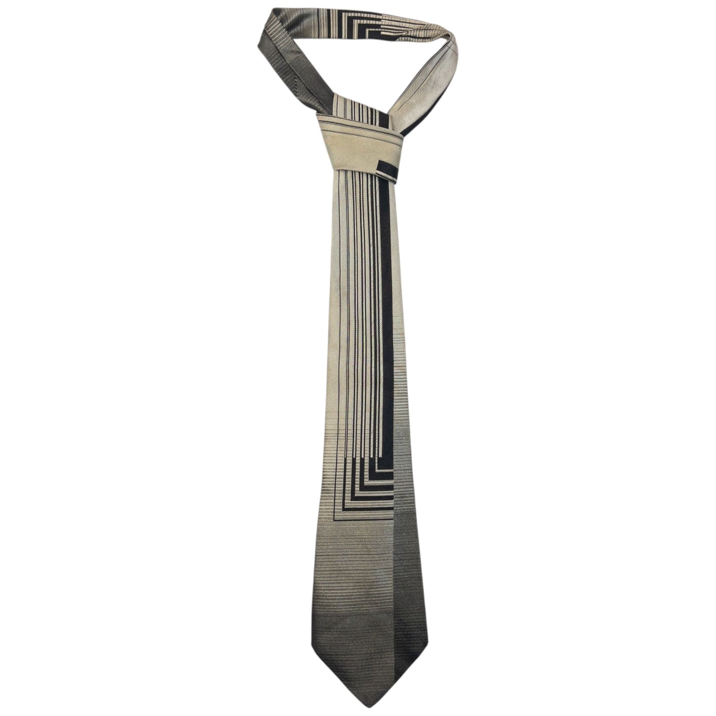 Vintage 90s Gianni Versace Geometric Silk Tie | O/S, Grey