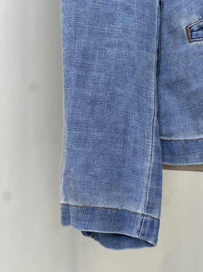 Armani Jeans 1990s Pure Linen Bespoke Button Jacket - S-M