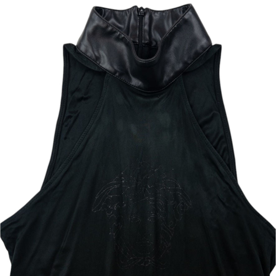 Vintage 2000s Versace Medussa Head Mesh Top Womens Size S | Small, Black