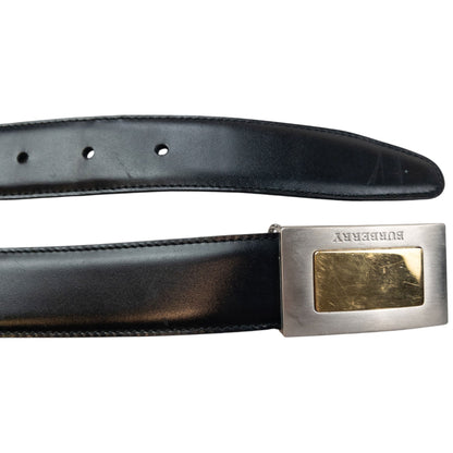 Vintage 2000s Burberry Leather Belt Size L | O/S, Black