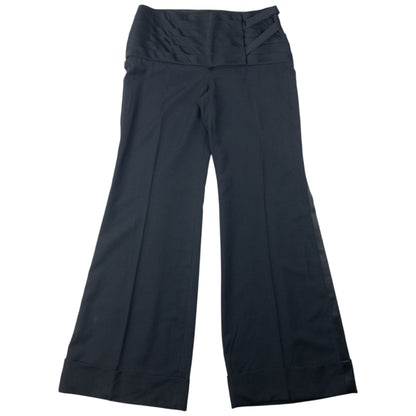Vintage 2000s Dolce & Gabbana Cummerbund Waist Wide Leg Trousers Size W30 | W30, Black