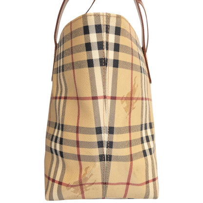 Vintage 2000s Burberry Nova Check Leather Shoulder Bag | O/S, Beige