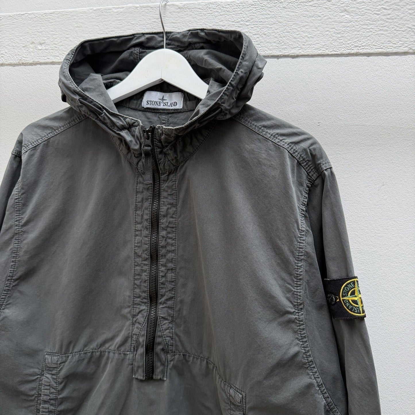 Stone island Hooded Overshirt Half Zip (M) | Medium, Grey