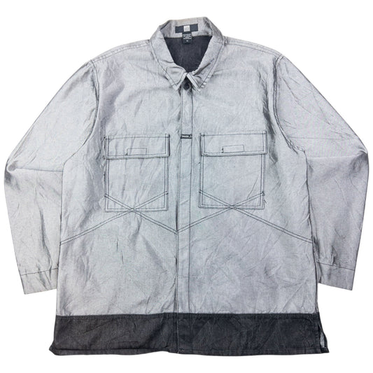 Vintage 2000s Marithe + Francois Girbaud Metallic Denim Jacket Size XXL