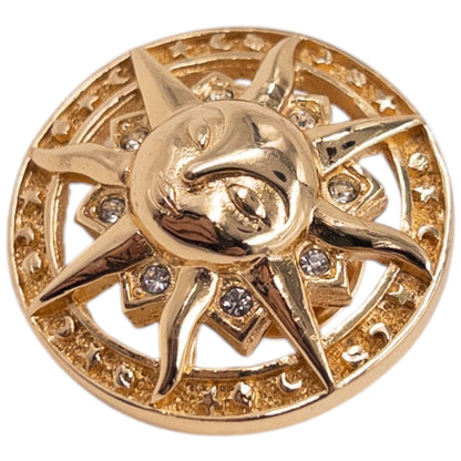 Vintage 90s Dior Gold Sun Pin Broach | O/S, Gold