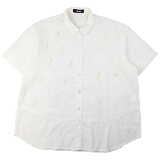 Vintage Ne-Net By Issey Miyake Feather Short Sleeve Button Up Shirt SAMPLE Size M