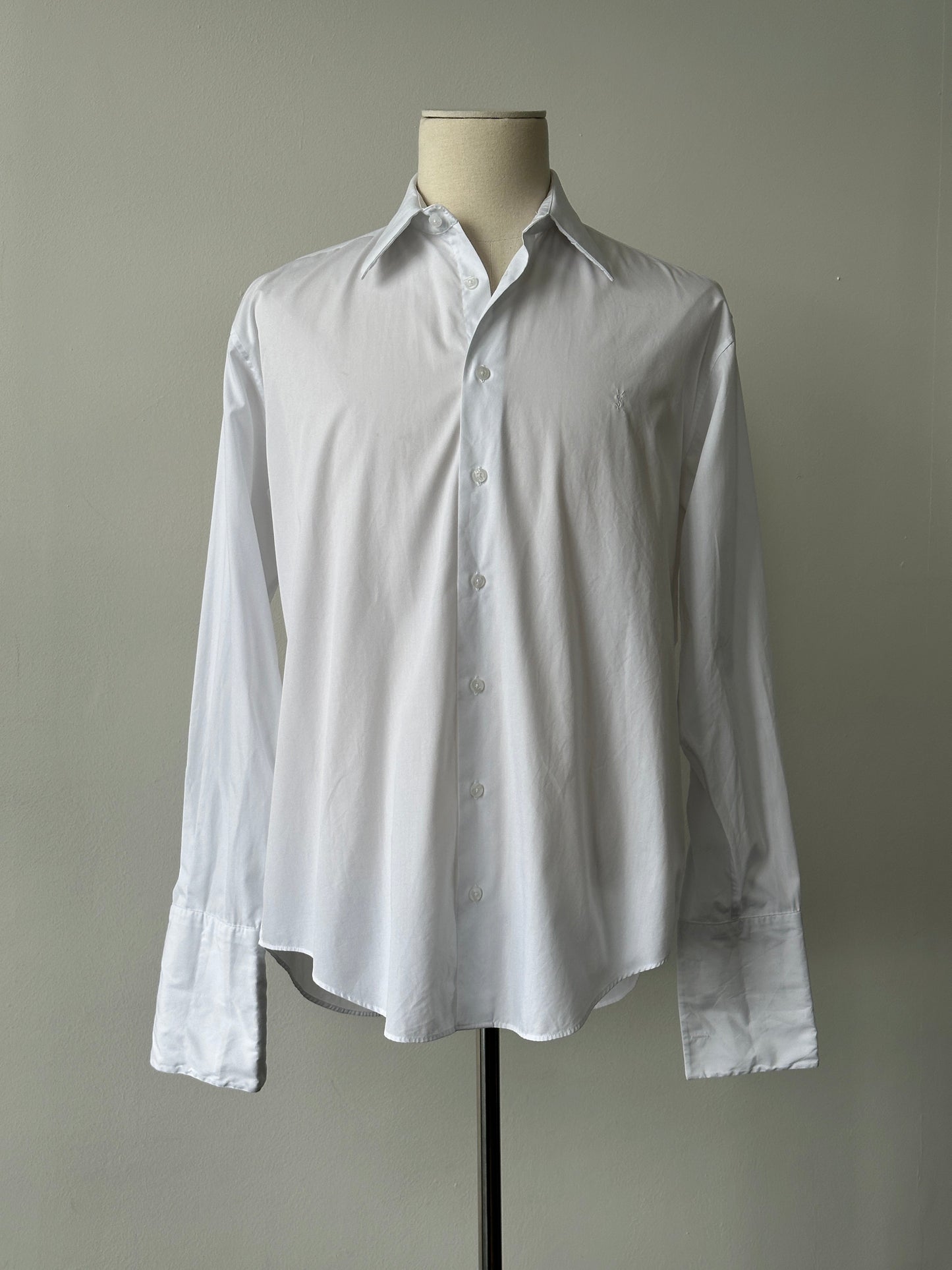 Yves Saint Laurent Pour Homme 2000s Cotton Dress Shirt - L-XL