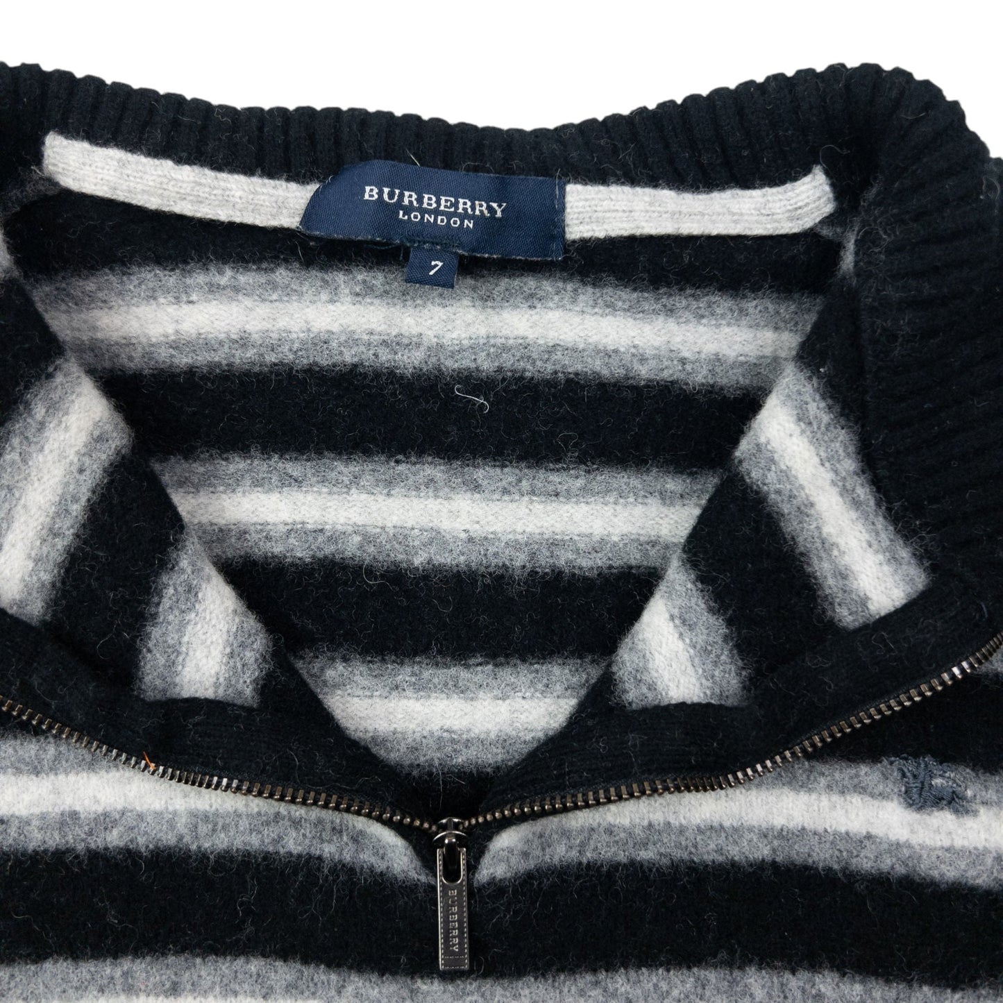 Vintage 2000s Burberry Q Zip Striped Wool Jumper Womens Size XS | XS, Multicoloured