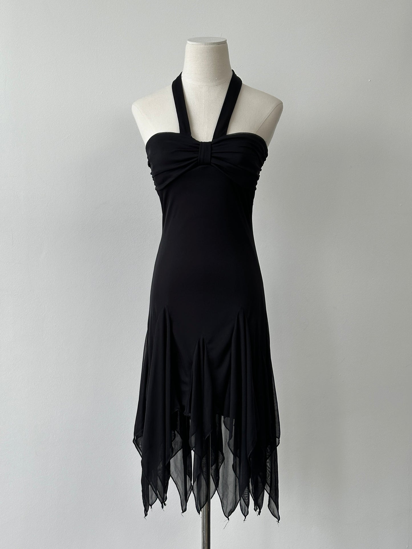 USA Vintage 2000s Halterneck Handkercheif Midi Dress - S