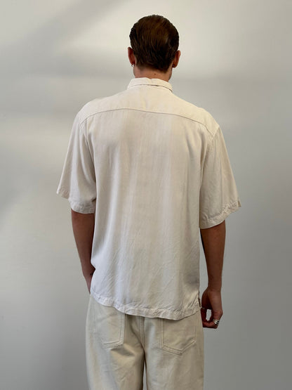 Vintage 1990s Pure Silk Short Sleeve Shirt - L