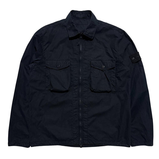 Stone Island Navy Ghost Overshirt | Large, Navy