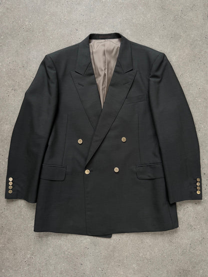 Burberry 1990s Wool Mohair Double Breasted Blazer - XL