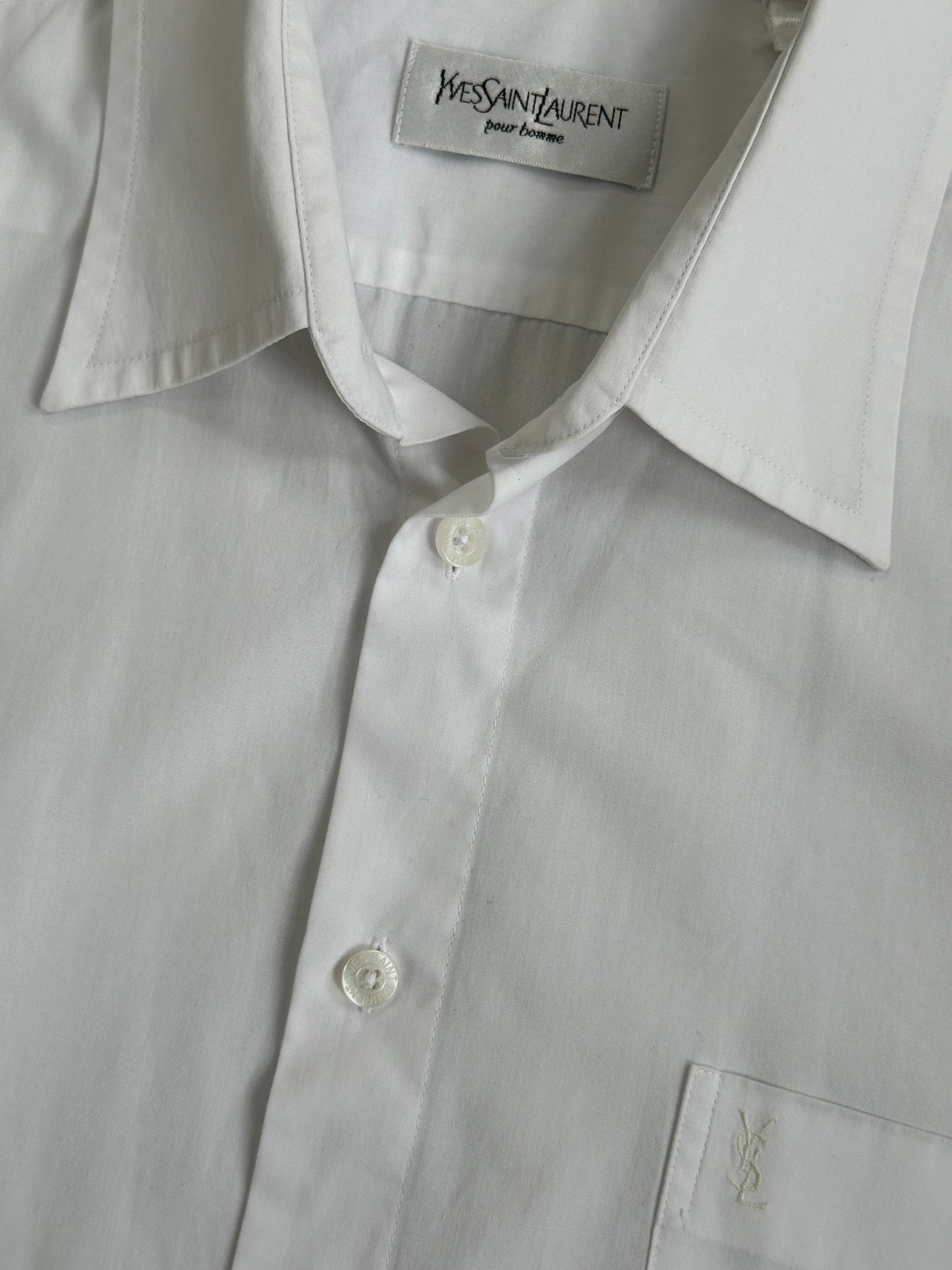 Yves Saint Laurent Pour Homme 2000s Cotton Short Sleeve Shirt - L