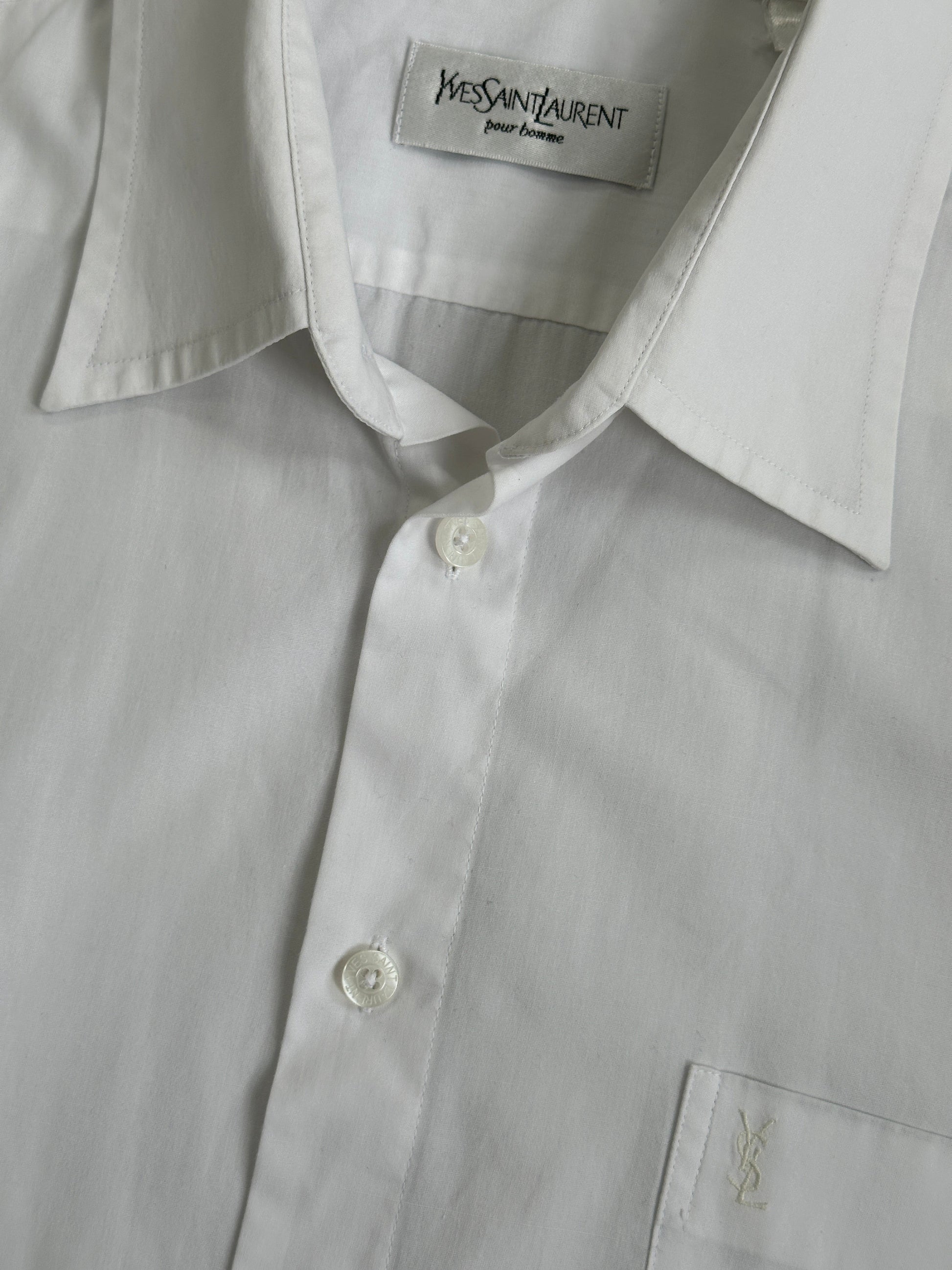 Yves Saint Laurent Pour Homme 2000s Cotton Short Sleeve Shirt - L
