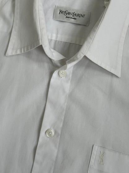 Yves Saint Laurent Pour Homme 2000s Cotton Short Sleeve Shirt - L
