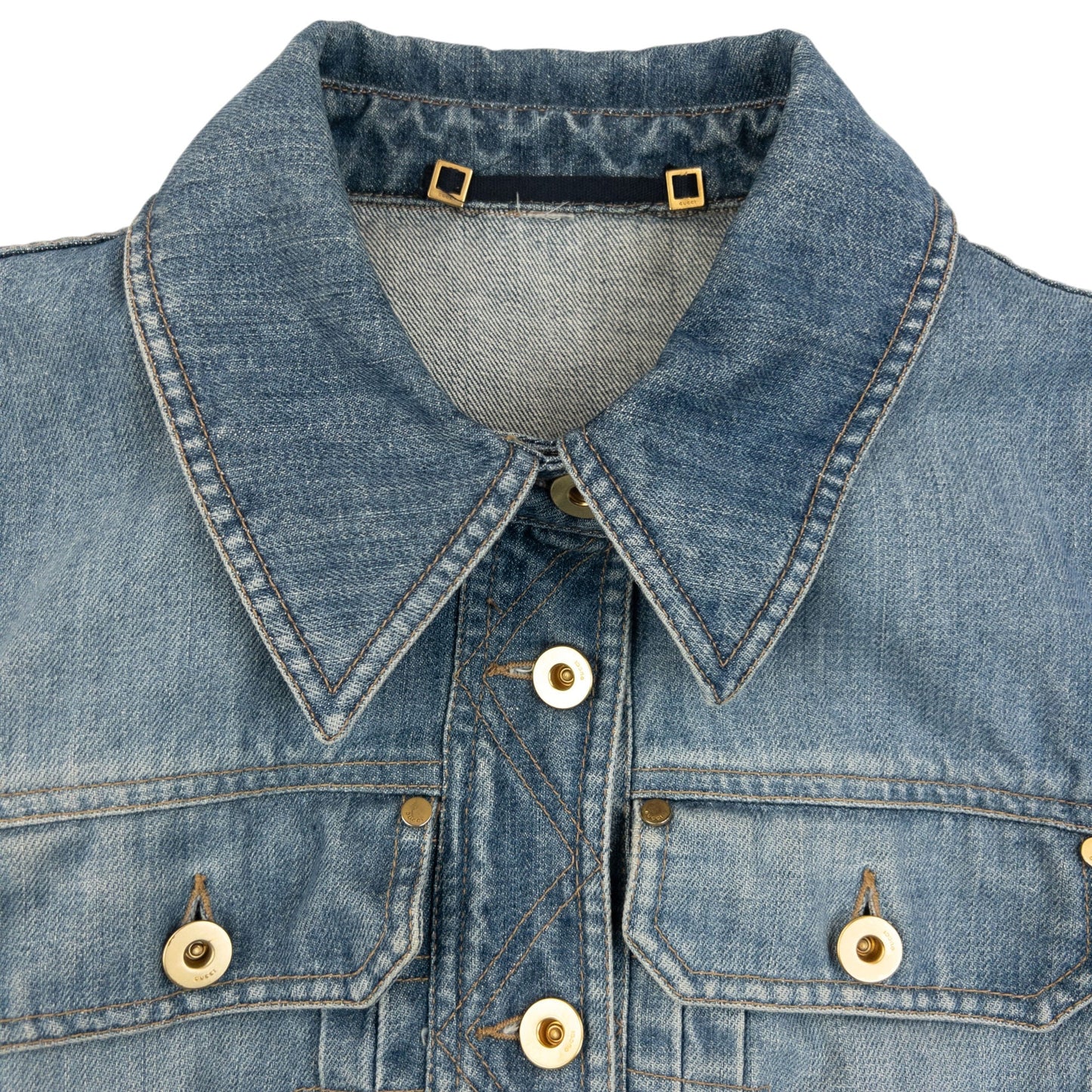 Vintage 2000s Gucci By Tom Ford Button Up Denim Jacket Womens Size S | Small, Blue