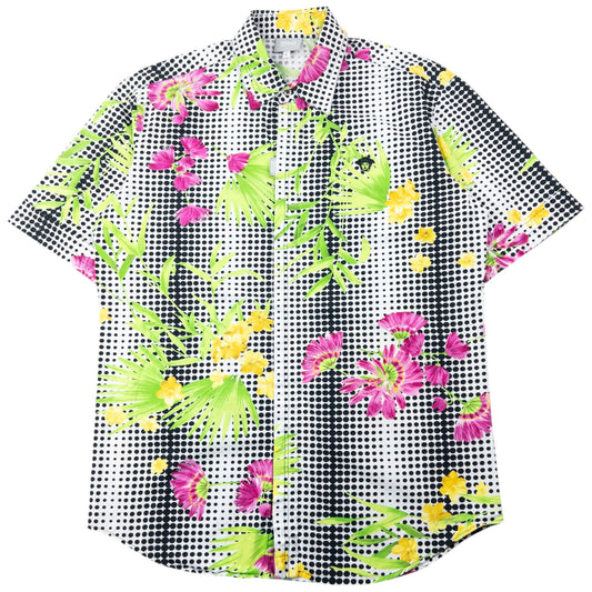 Vintage 2000s Versace Jeans Couture Floral Short Sleeve Button Up Shirt Size L | Large, Red