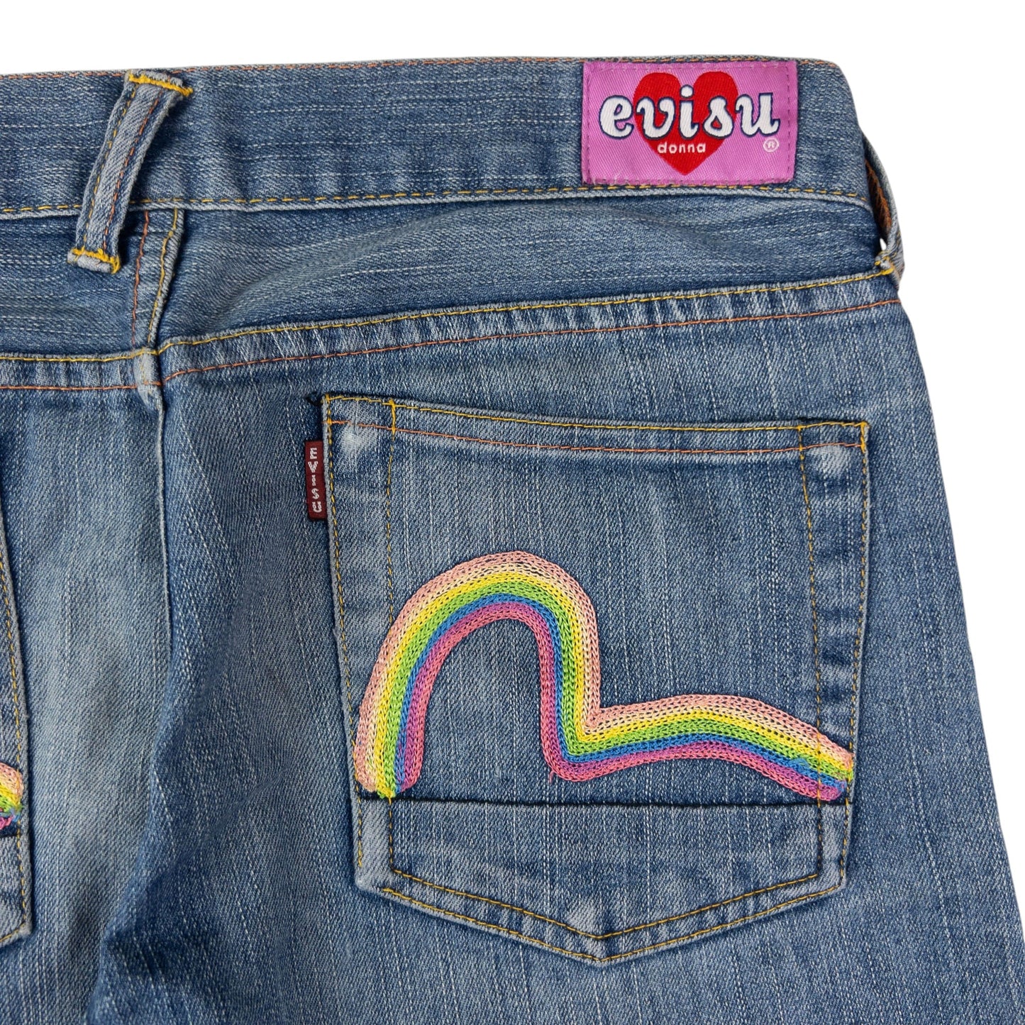 Vintage Evisu Donna Double Gull Embroidered Japanese Denim Jeans Size W31