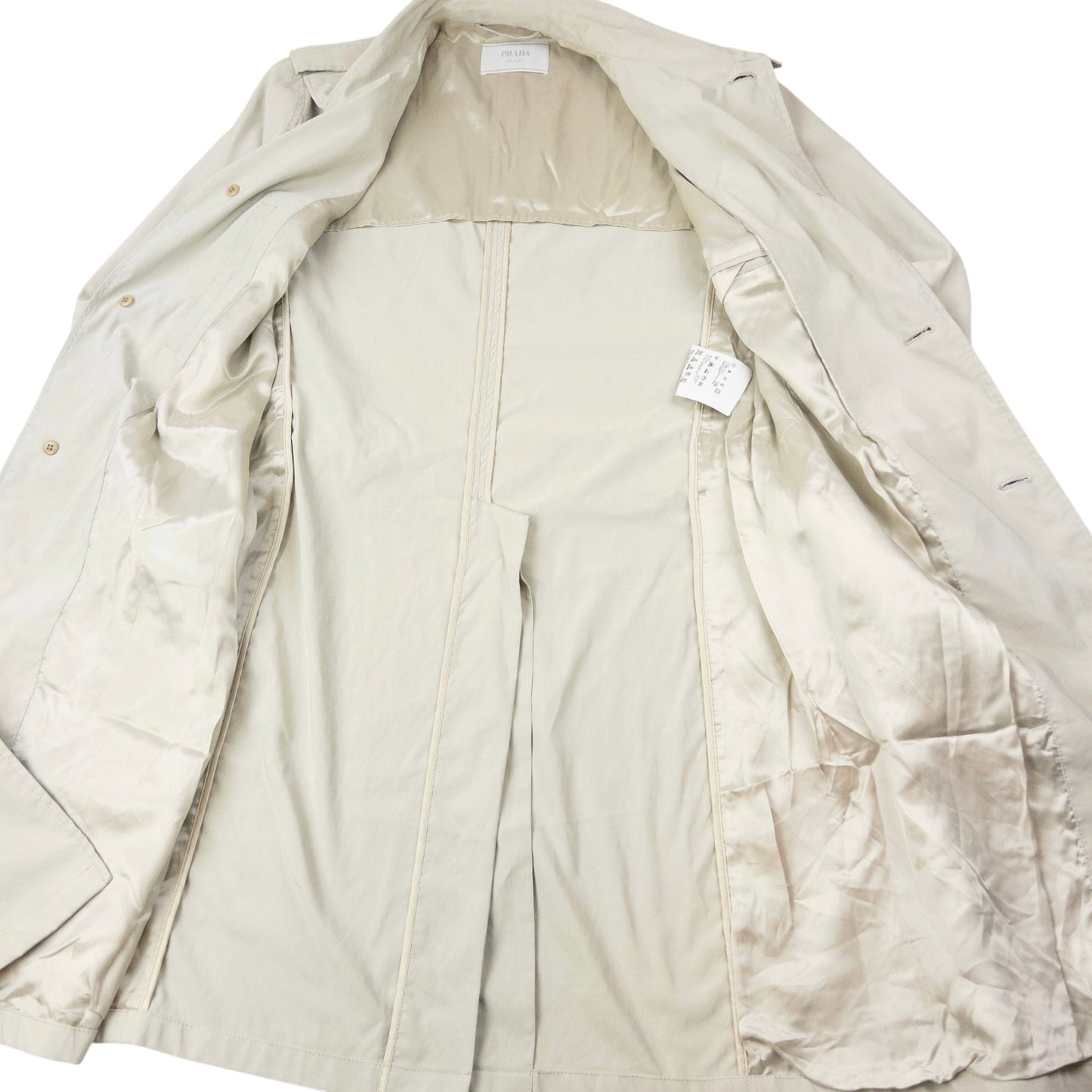 Vintage 2008 Prada Belt Waist Trench Jacket Size M | Medium, Cream