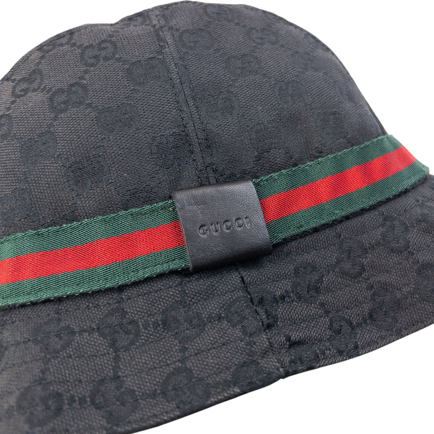 Vintage 2000s Gucci Monogram Bucket Hat Size L | O/S, Black