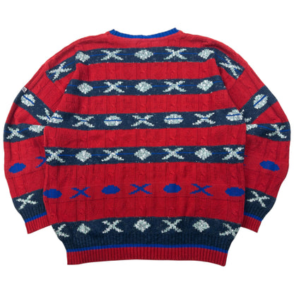 Vintage 90s Hugo Boss Knit Pattern Jumper Size L
