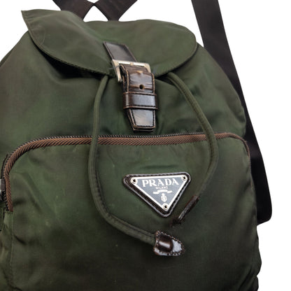 Vintage 2000s Prada Bucket Backpack | O/S, Green
