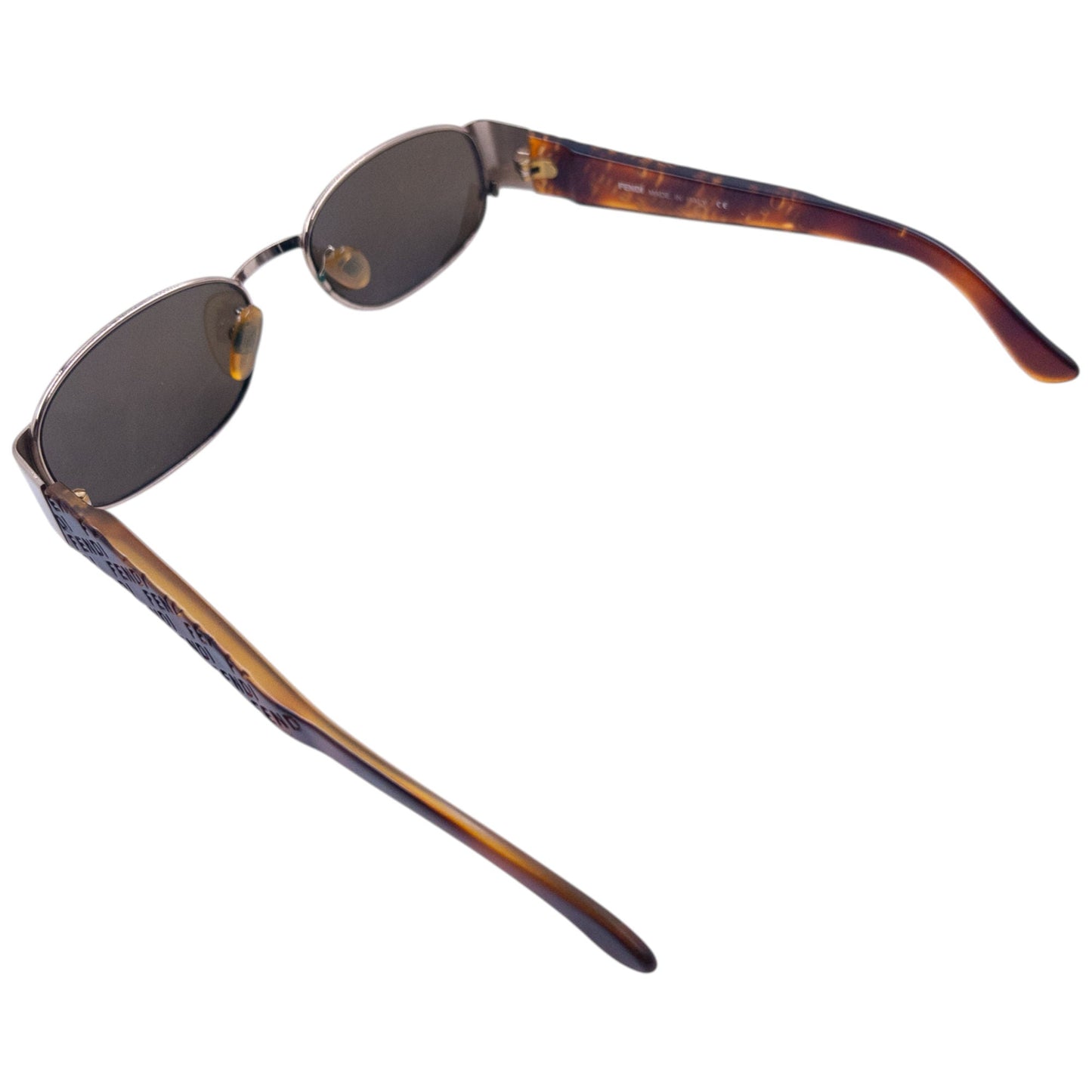 Vintage 90s Fendi Embossed Monogram Tortoise Shell Sunglasses