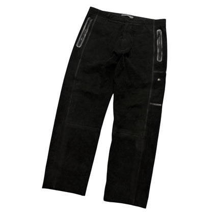 Massimo Osti Production Suede Trousers | XL, Black