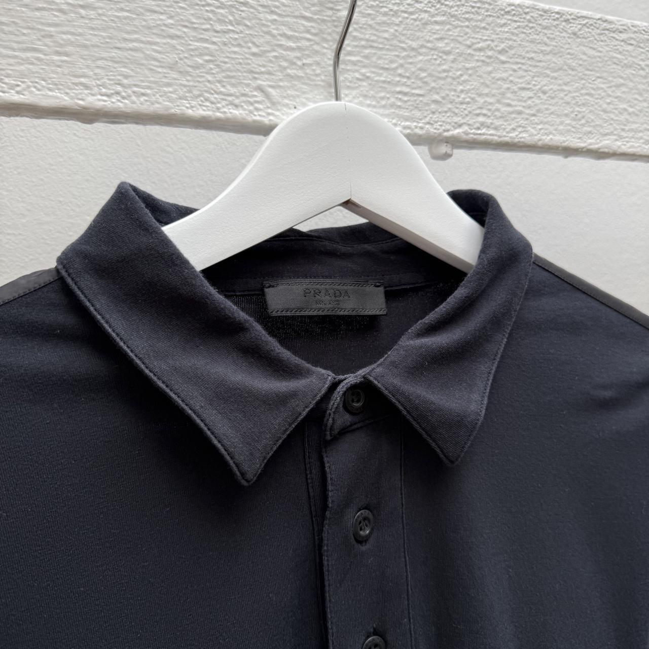 Prada Sport Logo Polo Shirt L/S (L/XL) | Large, Blue