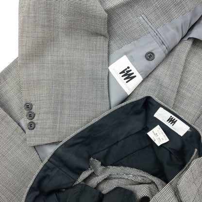 Vintage 90s Issey Miyake Checkered Jacket & Trousers Suit Set Size L | Large, Grey