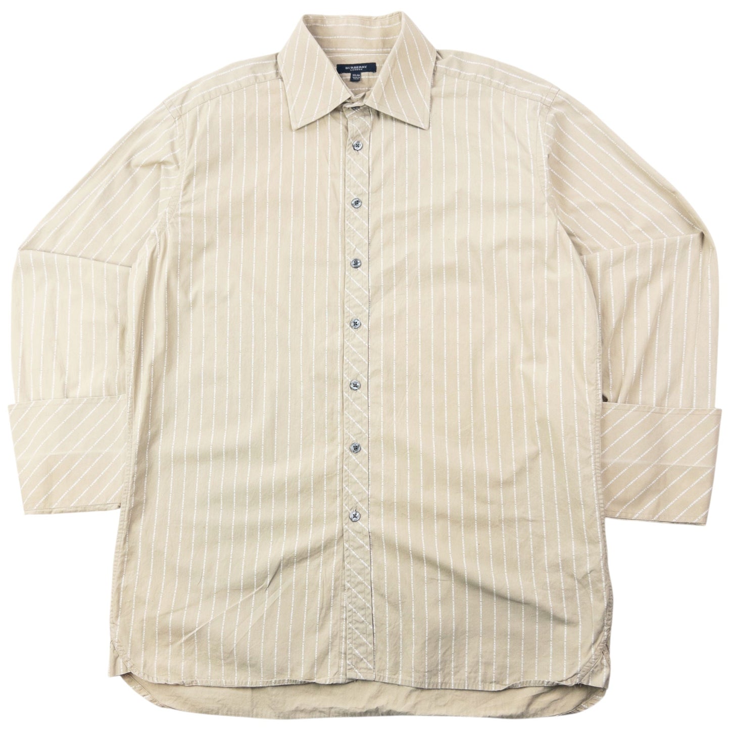 Vintage 2000s Burberry Monogram Long Sleeve Button Up Shirt Size L | Large, Beige