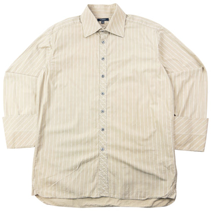 Vintage 2000s Burberry Monogram Long Sleeve Button Up Shirt Size L | Large, Beige