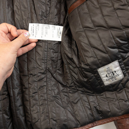Vintage 2009 CP Company Zip Up Leather Jacket Size S | Small, Brown