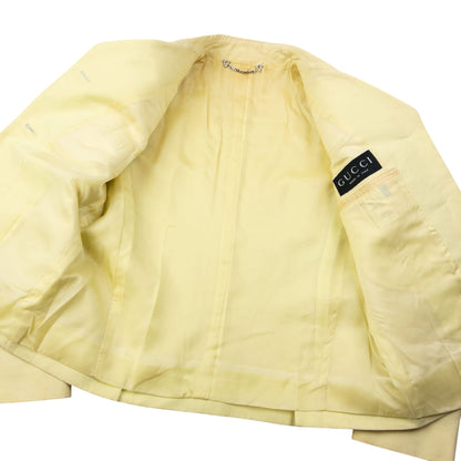 Vintage 90s Gucci By Tom Ford Cropped Blazer Jacket Womens Size S | Small, Yellow