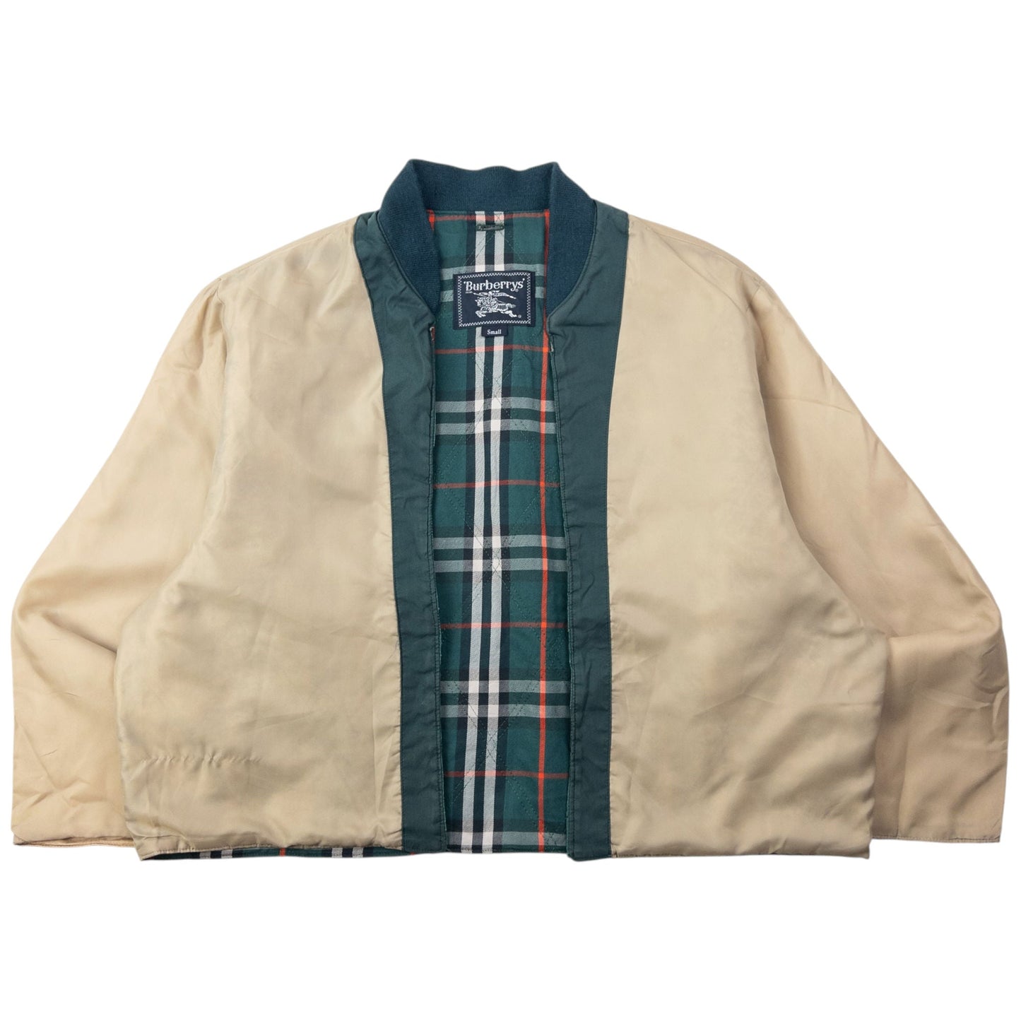 Vintage 90s Burberry Nova Check Lined Cropped Jacket Womens Size S | Small, Beige